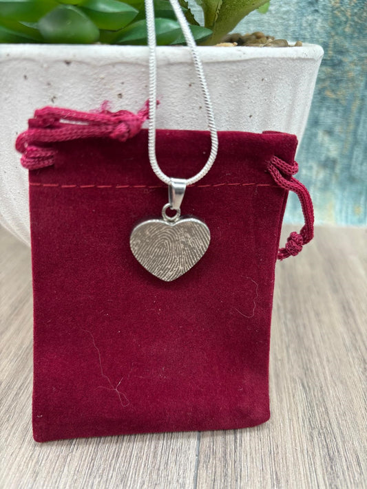 Fingerprint Heart Necklace